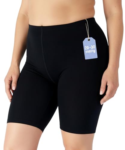 Women’s 20-30 mmHg Compression Shorts – High-Waist Medical Shapewear for Swelling, Varicose Veins & Post-Surgery Recovery Large-X-Large Black