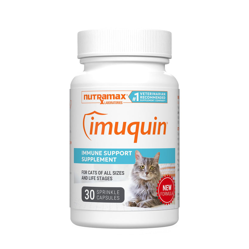 Nutramax Imuquin Immune Health Supplement for Cats, with Astaxanthin and Beta Glucans, 30 Sprinkle Capsules 30 capsules