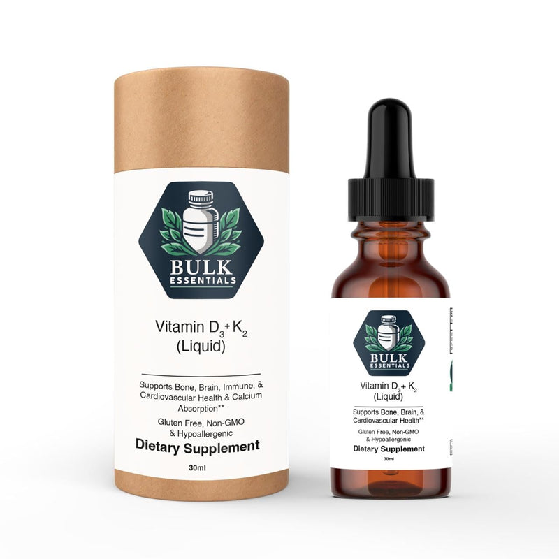 Pure Vitamin D3+K2 Drops with MCT Oil, 5000 IU D3 & 120mcg K2, 30ml | Supports Bone & Immune Health, for Women & Men, Non-GMO & Gluten-Free, USA Made
