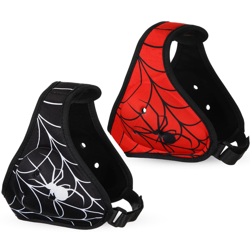 2 Pcs Spider Wrestling Headgear for Kids Youth Black Red Adjustable Soft Grappling Headgear Wrestling Ear Guard Protective Gear for Sparring Brazilian Jiu Jitsu Training Sparring Mma Combat