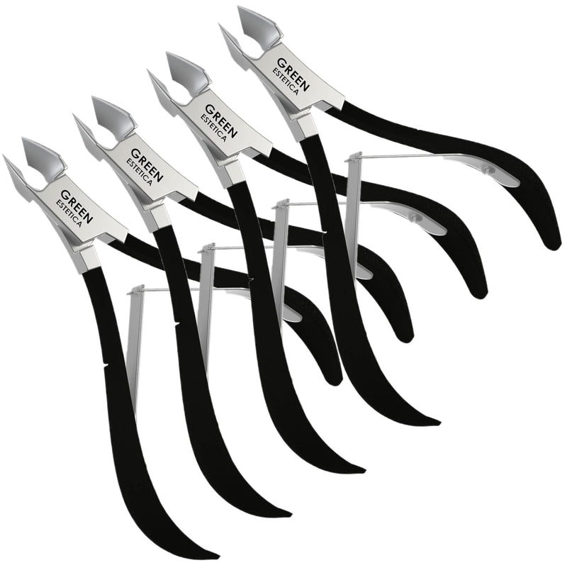 Professional Cuticle Trimmer Nail Cuticle Cutter Stainless Steel Cuticle Nippers with Sharp Blades of Cuticle Remover Clippers Manicure Tools Double Spring - Pedicure Nail Tools (Black - 4 Pack) Black Nipper - Pack of 4 - BeesActive Australia