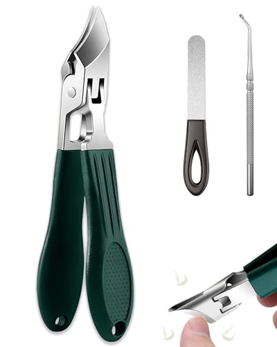Ingrown Nail Clipper Set,Toenail Clippers for Thick Toenail for Ingrown Toenail Removal Correction Clippers(Green)