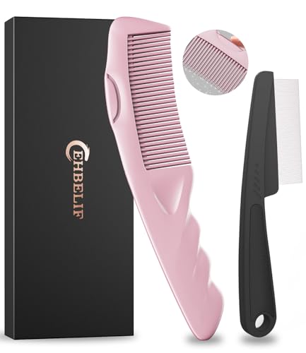 Dandruff Comb Removal 2PC Hollow Fine Tooth Scalp Detox Hair Care Tool Pink