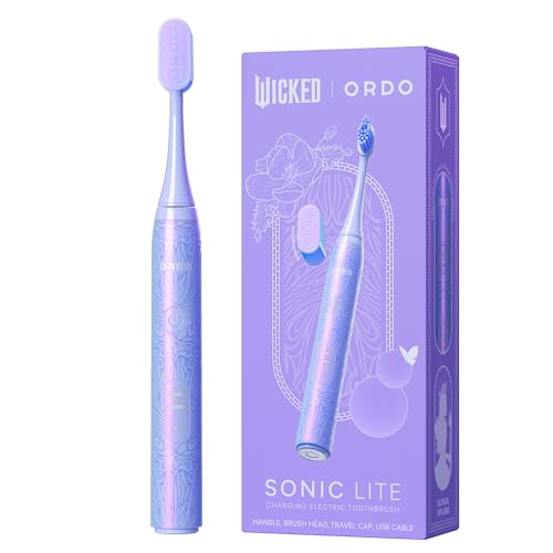 ORDO x Wicked Sonic Lite Electric Toothbrush | Rechargeable Sonic Toothbrush for Adults & Teens with USB-C Charging, 2 Modes & Travel Cap, Glinda Upland