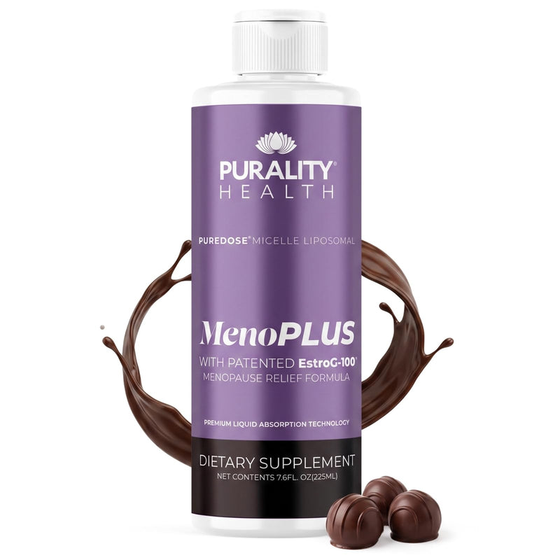 Purality Health MenoPLUS Liposomal Menopause Supplement Drops for Women | EstroG-100 with Vitamins D3, B6, B12, K2 & Iodine | Hormonal Balance, Mood Aid | Enhanced Absorption Liquid Formula