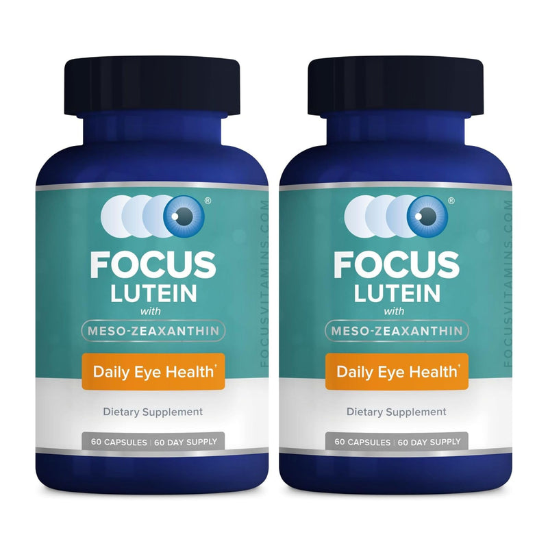 Focus Lutein Eye Vitamin with Meso-Zeaxanthin for Vision Support, 120 Count | Daily eye supplement to support eye aging, fatigue and reduce blue light strain, sugar-free, made in USA, 120-day supply 60 Count (Pack of 2)