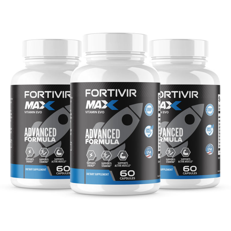 (3 Pack) Fortivir Max Capsules, Official Fortiver Max Support Supplement, FortivirMax Advanced Formula Multivitamin Maximum Strength Overall Health & Wellness 90 Servings 3 Month Supply (180 Capsules)