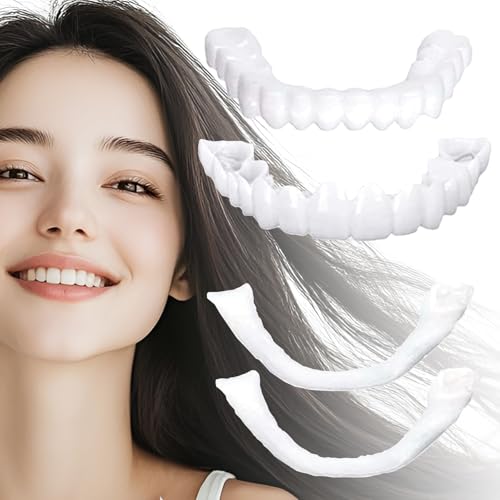 2 Pairs Temporary Smile Support Adjustable for All Genders, Nature and Comfortable Regain Confidence Smile(White)
