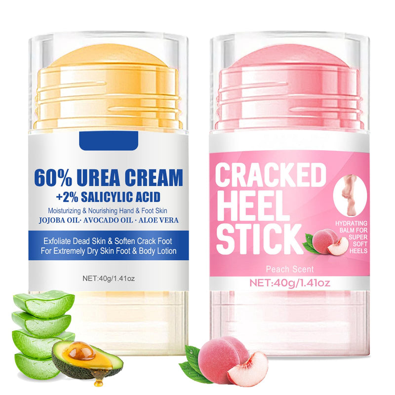 2pcs 60% Urea Hydrating and Anti-Cracking Foot Cream, 2025 Upgraded Moisturising and Relieves Cracking and Dryness Foot Cream for Dry Cracked Feet And Hands（aloe + peach） - BeesActive Australia