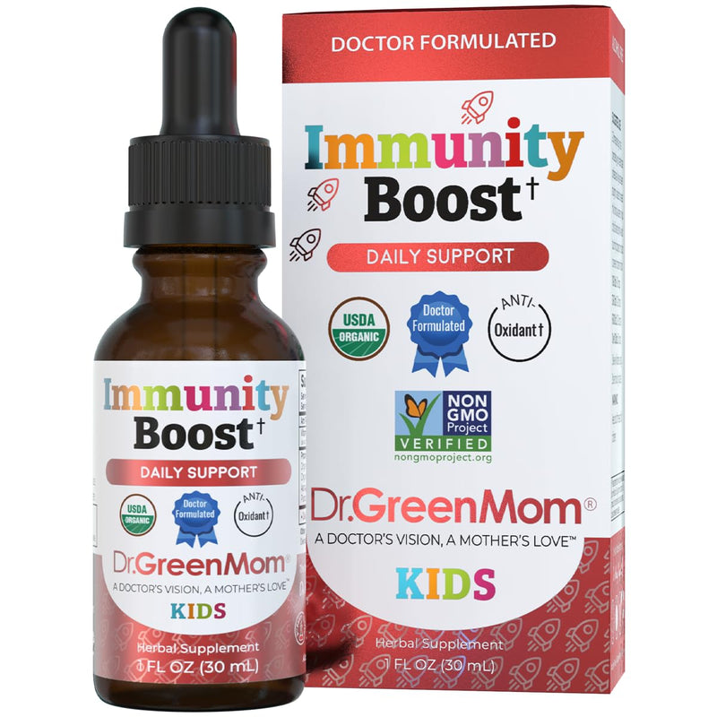 Immunity Boost Kids — Echinacea Elderberry Astragalus & VIT C | Child & Baby Immune Support Drops — Liquid Drops with Vitamin C — Natural Raspberry Flavor — 30 Servings, Organic, 1 Fl Oz 1.0 Fluid Ounces