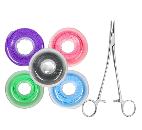 Dental Braces Color Changing Kit, 5 Rolls Continuous Braces Power Chains Orthodontic Pliers Changing kit, Change The Color of Your Braces Yourself in Minutes Ligas para Brackets Ortodoncia