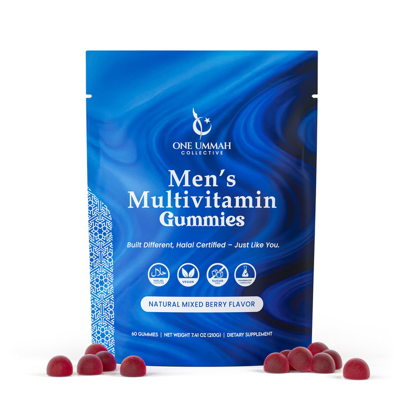 Halal Certified Men's Multivitamin Gummies - Sugar Free, Easy Digestion, & High Absorption - Packed with Essential Nutrients, Zinc, B12 & Biotin for Energy, Support, and Wellness - Tasty 60 ct Gummy