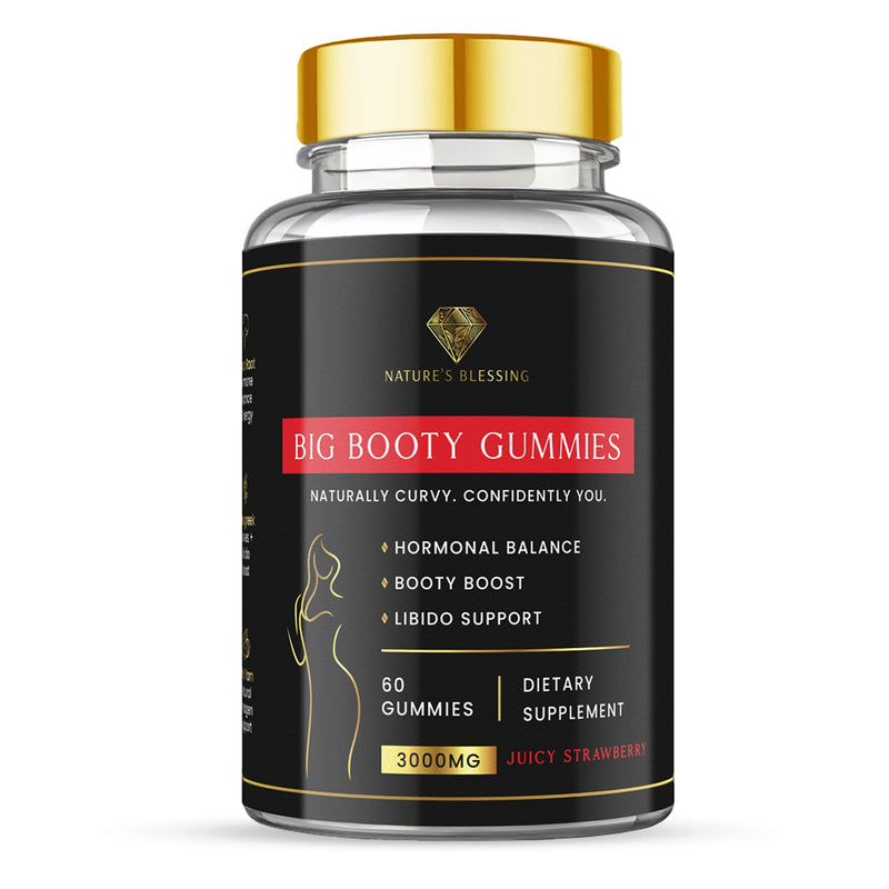 Nature's Blessing Juicy Big Booty Gummies – Sculpt Curves Naturally with Maca, Fenugreek, Wild Yam & More – Feminine Wellness, Energy & Glow - Hormonal Balance & Natural Vitality