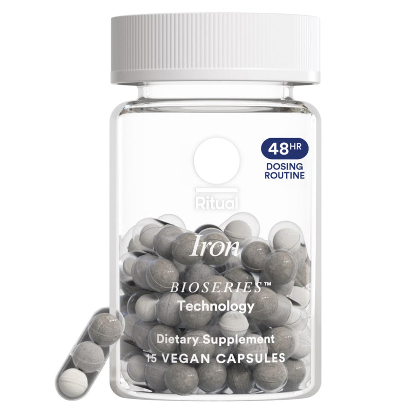 Ritual Iron Supplement to Support Low Iron Levels 60 mg | 48-hour Dosing Routine with BioSeries‚Ñ¢ Technology plus Vitamin A and C. Designed for Optimal Absorption and Minimal GI Discomfort* 15 Servings - BeesActive Australia