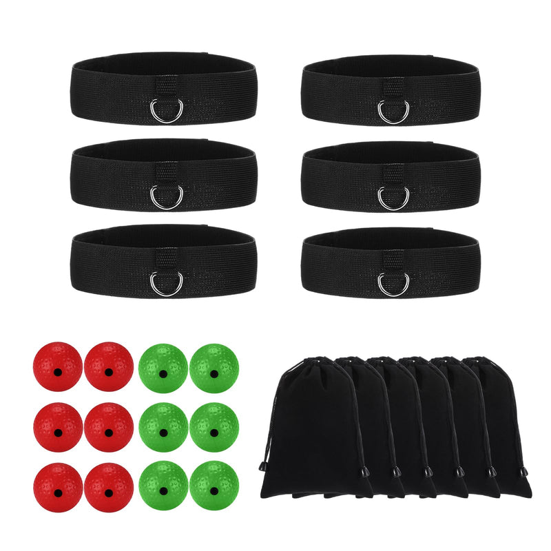 Soulchen 12 Pack Christmas Boxing Reflex Ball with 6 Headband and 6 Carry Bag, Boxing Ball for Reflex Training Fitness Improve Hand Eye Coordination, Punching Speed for Family