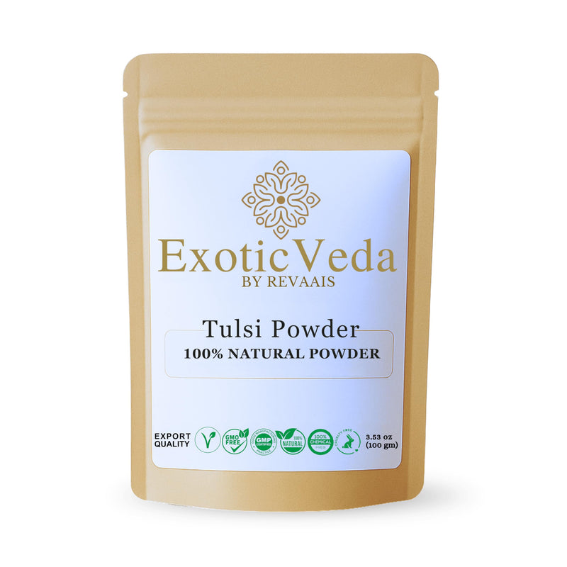 Tulsi Powder (Holy Basil) 100g (3.53oz) | 100% Pure & Natural | Non-GMO, Vegan, Gluten-Free | No Preservatives | Perfect for Teas, Smoothies, Juices, Cooking, Hair Masks & Skin Care - BeesActive Australia