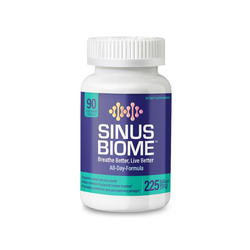 NANOWELL Sinus Biome All-Day Formula Dietary Supplement, 90 Vegetarian Capsules, 225 Billion TFU for Nasal, Sinus, Respiratory Support
