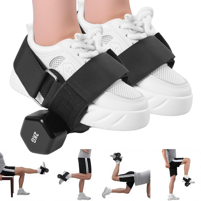 Dumbbell Foot Attachment Adjustable Ankle Weight Straps for Leg Workouts, Tibialis Trainer Hip Flexor Exercises Secure Fit for Hamstring Curls, Leg Extensions Home Gym Training - BeesActive Australia