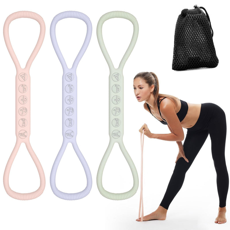 2025 Upgraded Figure 8 Resistance Band for Physical Therapy, Shoulder Back Arm Exercise Bands, 3 Resistance Levels for 15 25 35 Lb for Adult Elderly Kids