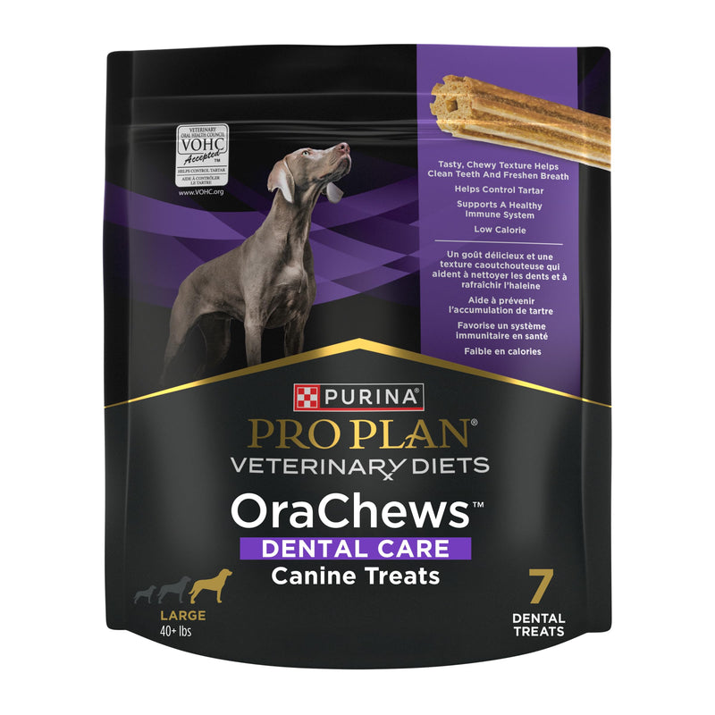 Purina Pro Plan Veterinary Diets OraChews - Large Breed Dental Chews for Dogs - 7 Treats 7.9 Ounce (Pack of 1)