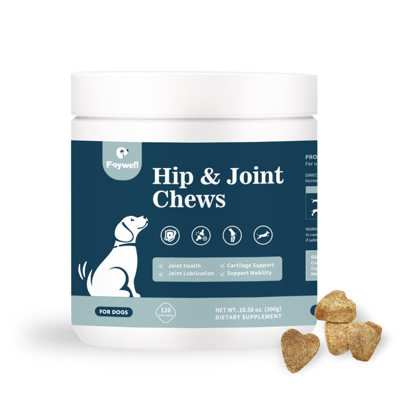 Hip & Joint Chews Supplement for Dogs, Glucosamine and Chondroitin for Joints Health and Muscle Recovery, 120ct/300g