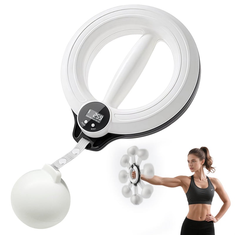 360° Hand-Crank Arm Workout for Men & Women - Adjustable Forearm & Chest Trainer with LED Counter, Non-Slip Handle, Portable Silent Home Fitness Equipment