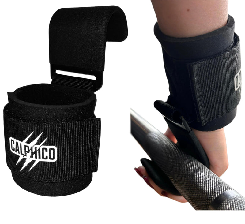 Weight Lifting Hooks – Heavy Duty Steel with Ergonomic Wrist Straps – Maximum Wrist Support, Comfort & Joint Protection