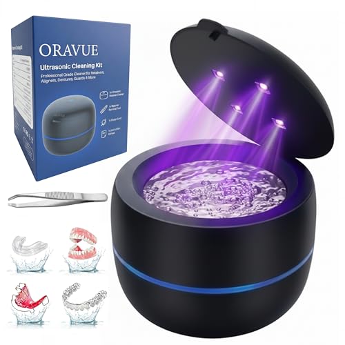 Ultrasonic Retainer Cleaner Machine | Dental Appliance Cleaning Kit for Retainers, Aligners, Dentures & Guards