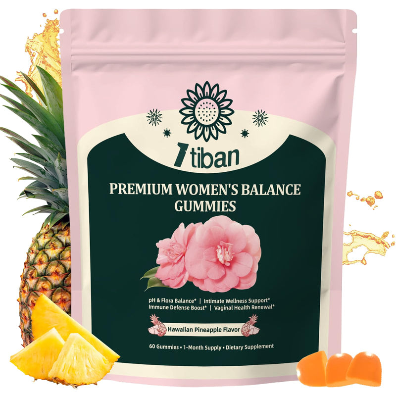 Pineapple Gummies for Women pH Balance, Feminine Probiotics for Vaginigal Health, Nutrition Feminine Gummies, Immune Support, Vegan, Gluten-Free, Hawaiian Pineapple 60 Gummies 30 Servings Pink