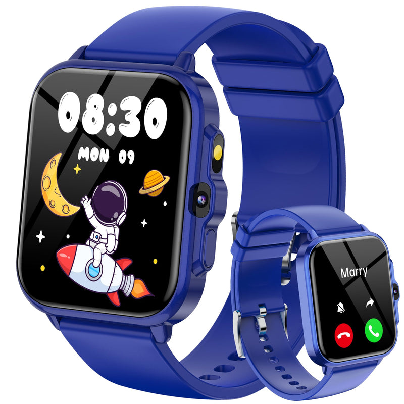 Kids Watch, 1.85" Fitness Tracker Pedometer, Heart Rate, Sleep Monitor, NO APP/Phone, Alarm Clock, Smartwatches with Video Music, IP68 Waterproof, Puzzle Games, Gift for Boy Girl, Smart Watch for Kid Dark Blue 1.85" - BeesActive Australia