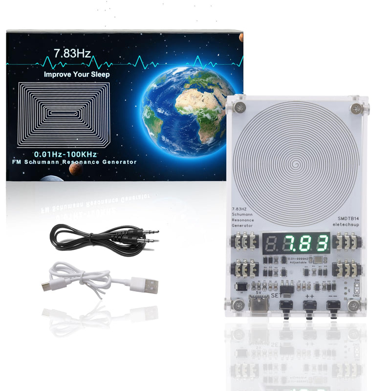 7.83Hz Adjustable Schumann Resonance Generator for Stress Relief, Relaxation, Meditation, Yoga | with ABS Case, USB Power Supply White 4 Inch
