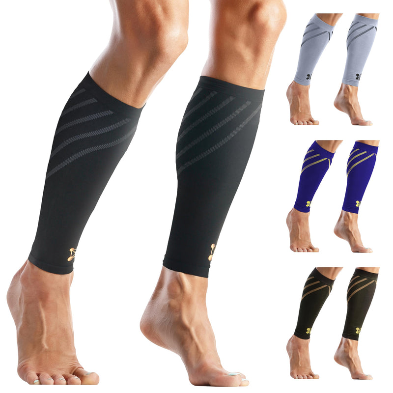 CopperJoint Calf Compression Sleeve for Men & Women, Single Leg Sleeve, Black, Large – Shin Splint Relief, Varicose Vein Support, Leg Cramps & Running Compression - BeesActive Australia