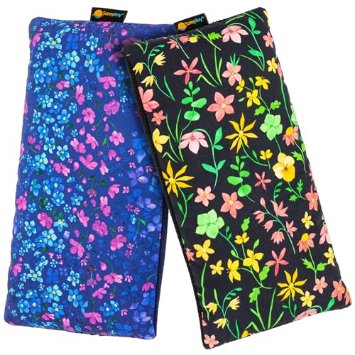 SunnyBay Heating Pad, Neck and Shoulder Wrap, 6x11 inch, Lilac Pack of 2 - Lilac and Green Flowers