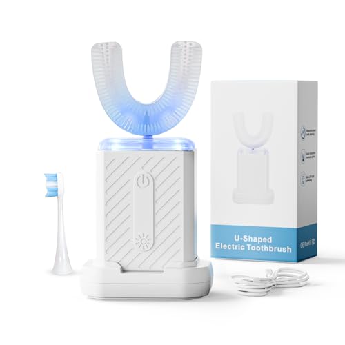 GentleCare Series U-Shaped Electric Toothbrush, Food-Grade Silicone, 4 Modes, 60-Second Clean, Magnetic Contact Charging Dock