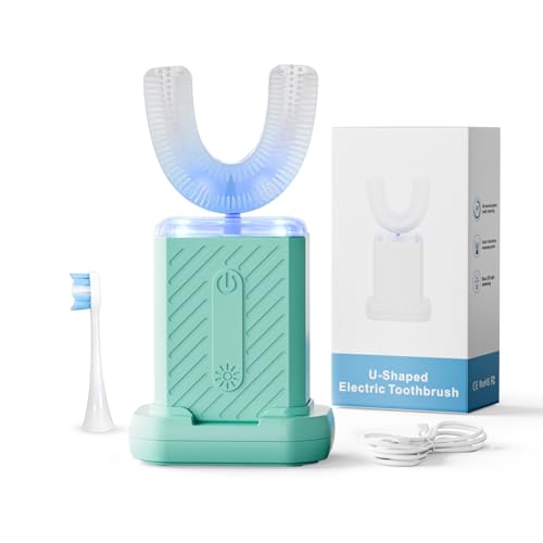 U-Shaped Electric Toothbrush, 4 Modes, 60-Second Clean, ultrasonic Toothbrush with Magnetic Contact Charging