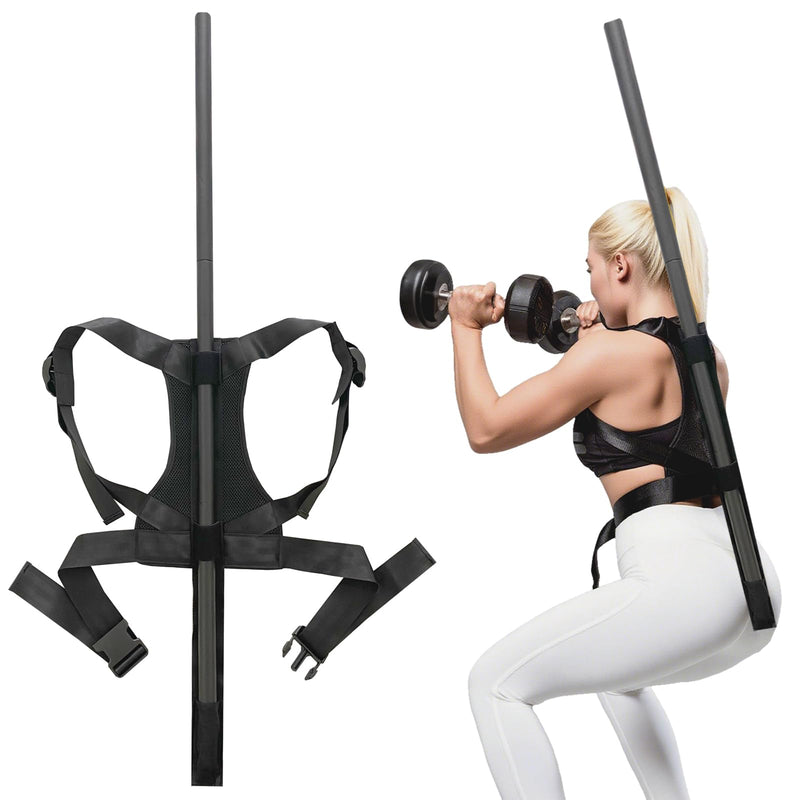 Fitness Posture Correction Stick with Adjustable Harness Gym Girl Essentials Workout Sets for Women Alignment Rod for Squats, Deadlifts, Hip Hinge, Kettle Balls for Women