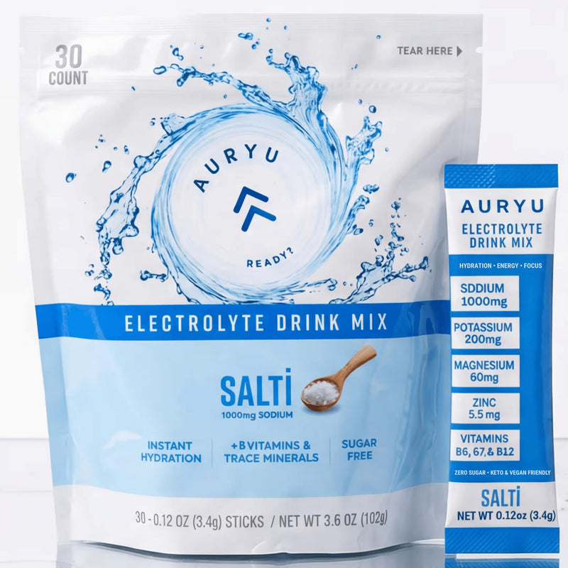 Salti Electrolytes Powder Packets - Unflavored Hydration Drink Mix, Sugar Free Electrolyte Powder with 1000mg Sodium, B Vitamins & Trace Minerals, Keto Electrolytes, 30 Stick Packs