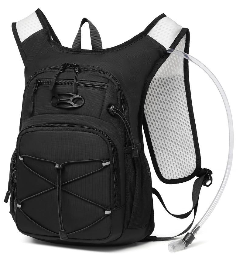 Wotony Lightweight Hydration Backpack with 2LOR 3LWater Bladder for Cycling Hiking Rave - Water Daypack for Men Women Black 2L-Bladder