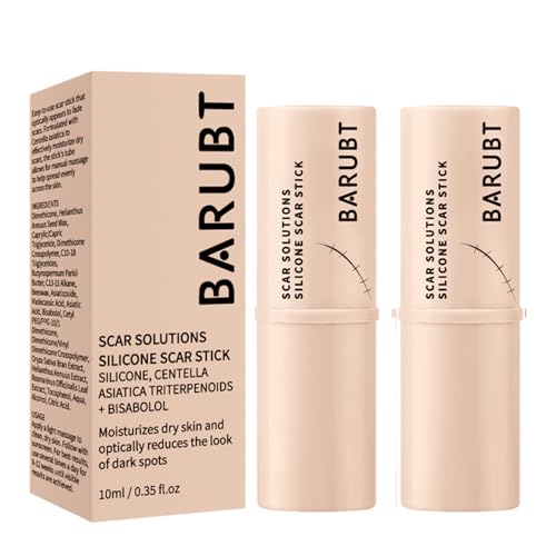 2Pcs Silicone Scar Stick, 60% Scar Solutions for Face and Body Skin, Gentle Ingredients on All Skin Types, Lightweight & Easy to Apply
