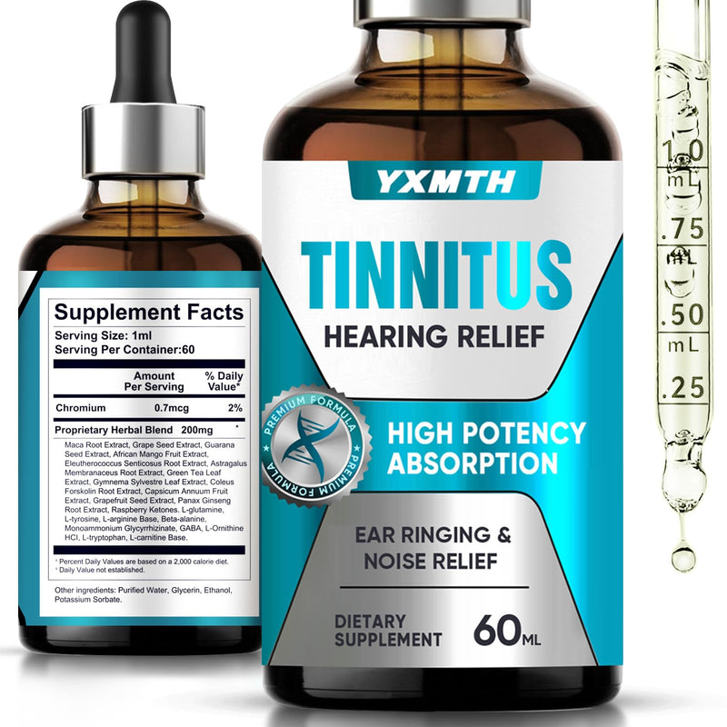 Tinnitus Relief for Ringing Ears - Fast-Acting Natural Ear Support Drops with Herbal Blend - Soothe Ear Noise & Promote Quiet, Calm Hearing for Men & Women, 2 fl oz 2 Fl Oz (Pack of 1) - BeesActive Australia