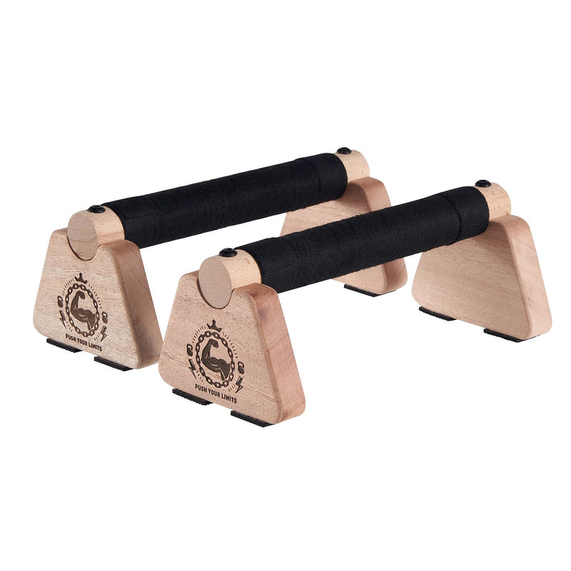 Push Up Stand, 2 PCS Wood Parallettes Bars, 9" Wooden Calisthenics Equipment, Handstand Blocks and Pushup Handles for Handle Stands Grip Strength Training, Planks Calisthenics