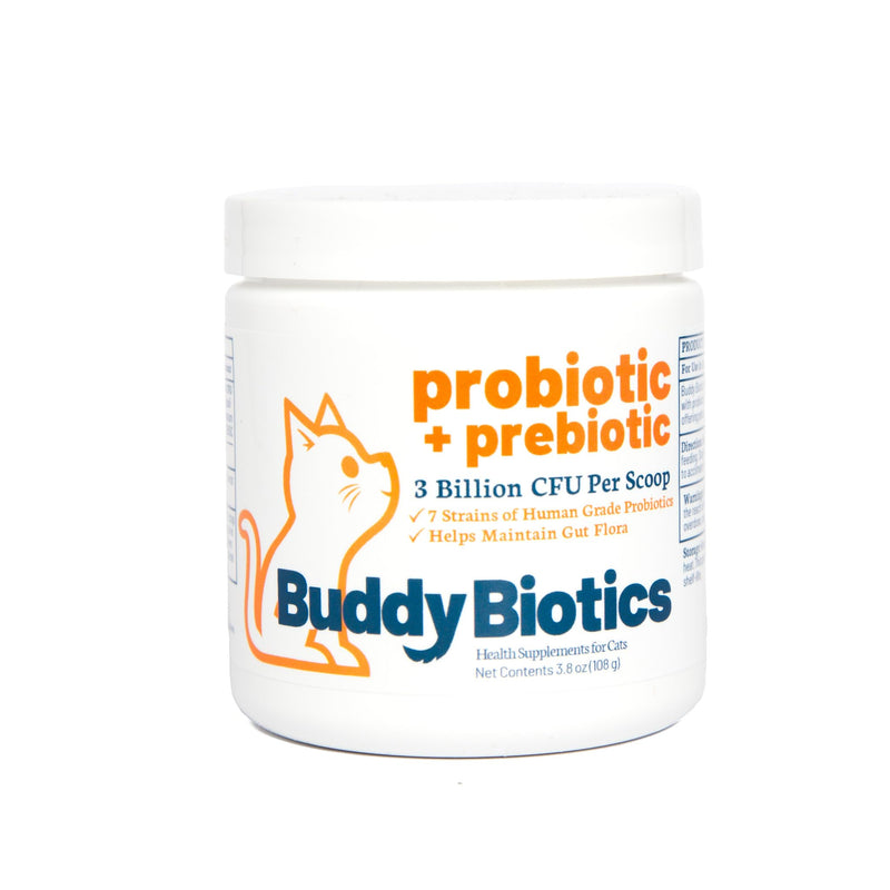Probiotic + Prebiotic Powder for Cats 7- Probiotic Strains with Prebiotic FOS, Supports Gut Flora, Digestive & Immune Health, 3 Billion CFU per 1g Scoop