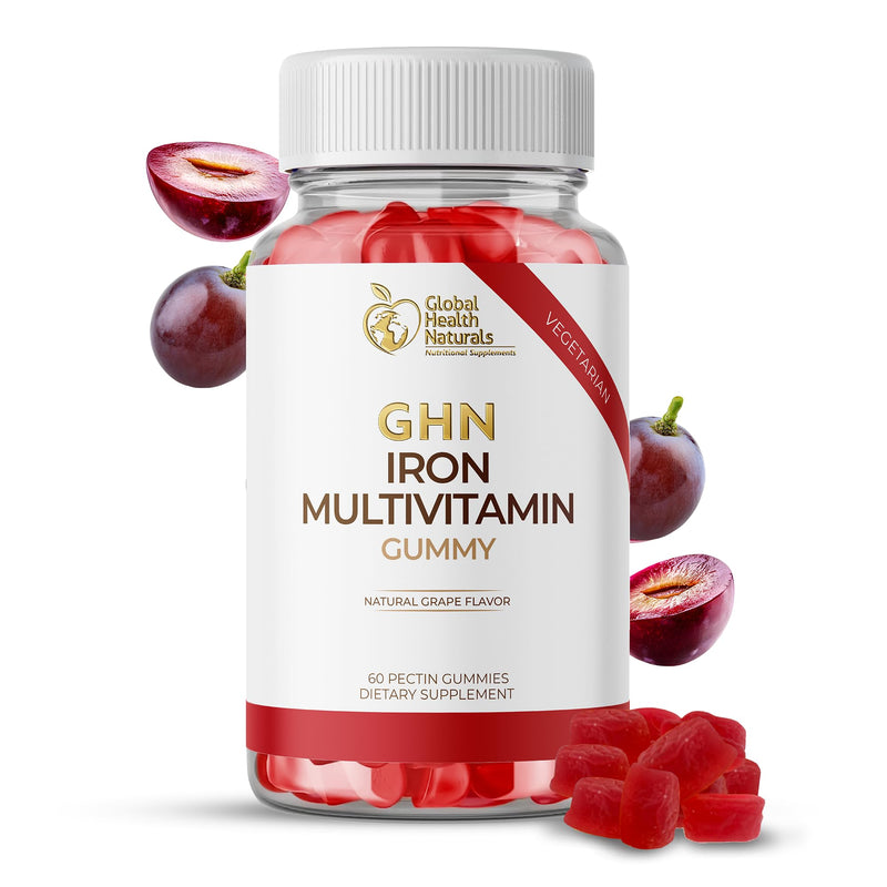 Vegan Women’s Multivitamin Gummies with Iron – Adult Gummy Multivitamins for Daily Energy & Wellness – Natural Grape Flavor – Non-GMO, Gelatin-Free, Gluten-Free – 30 Day Supply