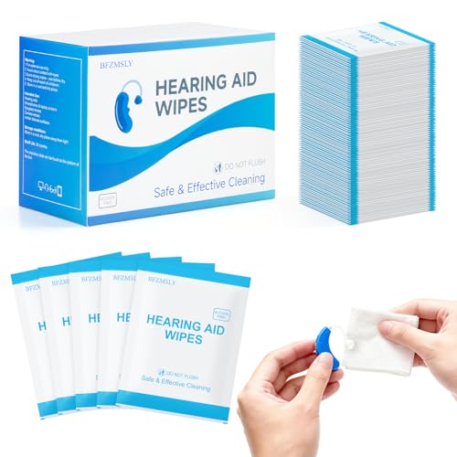 200 Count Hearing Aid Cleaning Wipes, Alcohol-Free Individually Wrapped 200