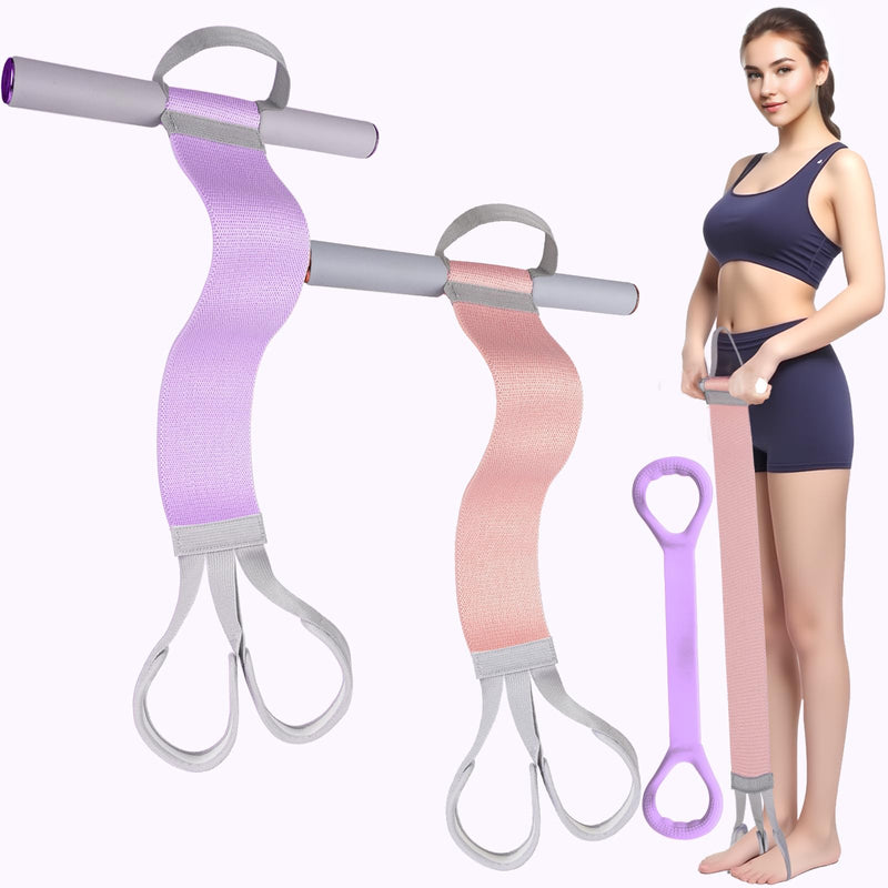 2-Pack Fabric Resistance Band with Handles,Non-Slip Foot Pedal Puller Resistance Band for Legs & Glutes Working Out,Portable Yoga & Physical Therapy&Home Fitness Accessories for Women & Men