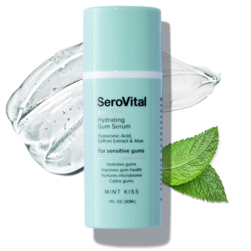 SeroVital Smile Hydrating Gum Serum – Hyaluronic Acid, Aloe Vera, and Vitamin E for Dry Gums, Improve Gum Health, Calm Gums – Formulated for Sensitive Gums –– 1 fl. oz., Mint Kiss