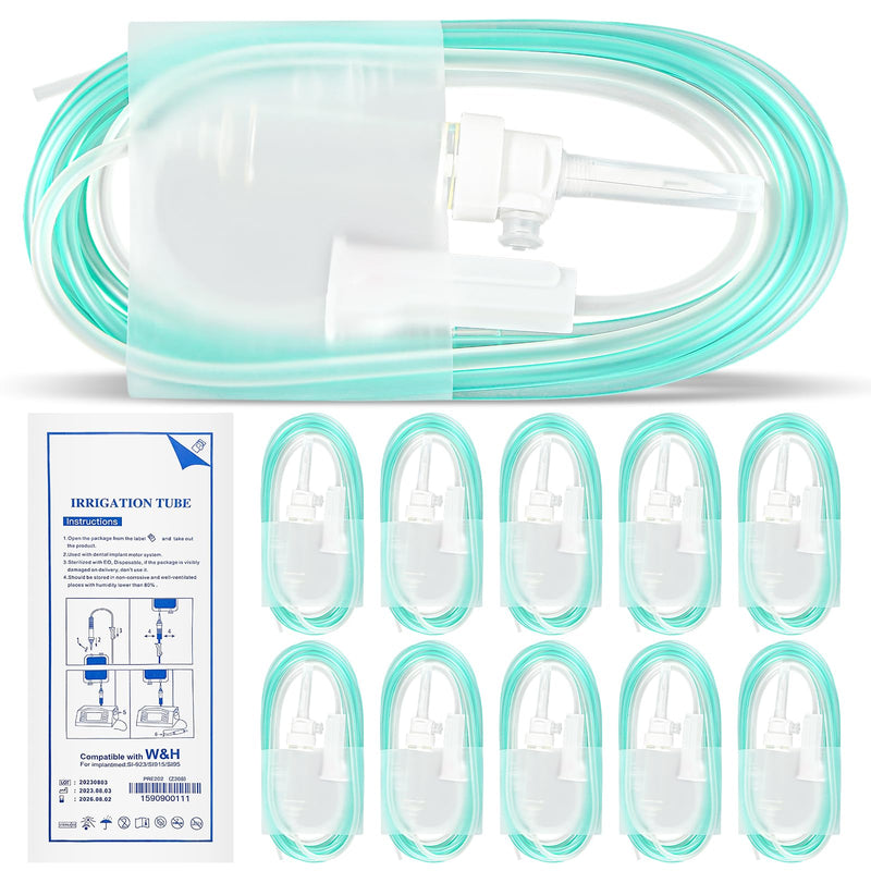 Dental Disposable Irrigation Tubes for W&H Implant Motor Systems, Irrigation Cooling Tubes - Sterile Packaged Tubing Pack of 10 W&H（10PCS)