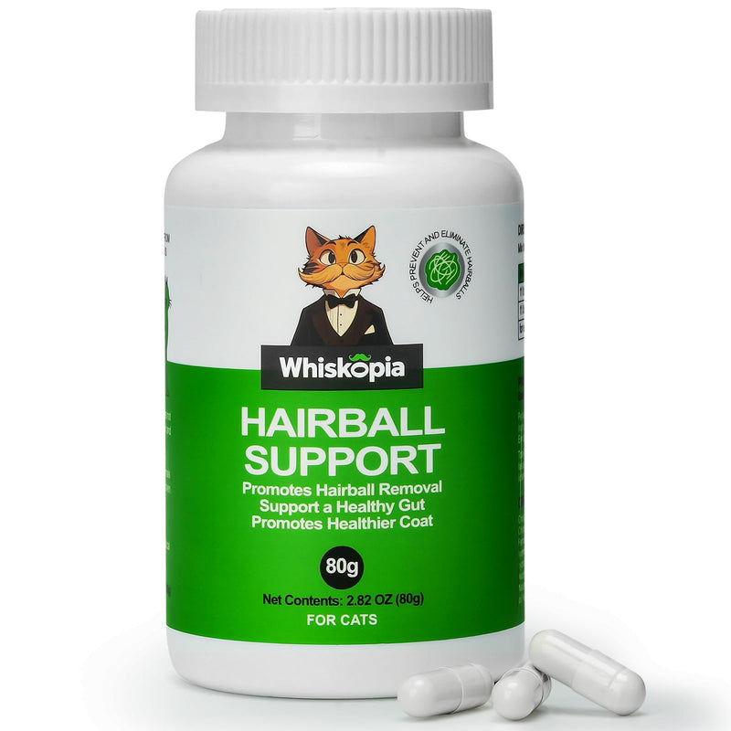 Hairball Relief for Cats, Cat Hairball Remedy, Cat Hairballs Control with Psyllium Seed Husk and Vitamins, Helps Eliminate & Prevent Hairballs, Supports Healthy Digestion & Coat, 100 Capsules