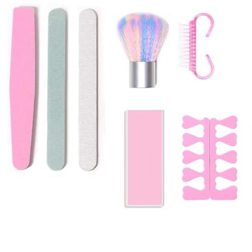 Manicure Kit Set - Nail File and Buffer, Nail Cleaning Brush, Nail Finger Separator for Salon Nail Art