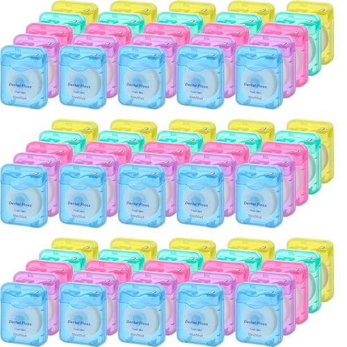 100 Pack Dental Floss Bulk Mint Flavored Floss, Each 164 ft/ 50 Meters